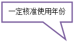矩形标注: 一定核準使用年份